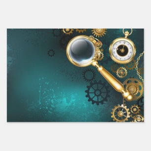 Hoja De Papel De Regalo Ampliador en estilo Steampunk