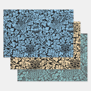 Hoja De Papel De Regalo Anenoma de aves del patrón floral William Morris