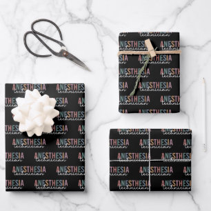 Hoja De Papel De Regalo Anestesia Técnica Retro Anestesia Tech