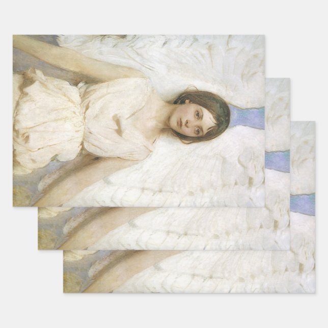 Hoja De Papel De Regalo Ángel de Abbott Thayer, Bella Artes victoriano vin (Set)