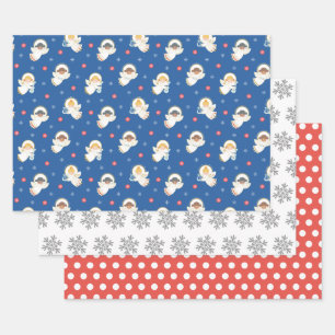 Hoja De Papel De Regalo Ángel de Navidad de época