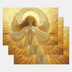 Hoja De Papel De Regalo Ángel Dorado Despertar del Conocimiento