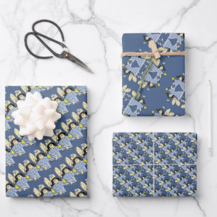 Hoja De Papel De Regalo Angel Fairy Blue Check Animated Digital Art