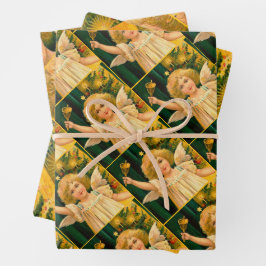 Hoja De Papel De Regalo Angel ringing the bell for Christmas time