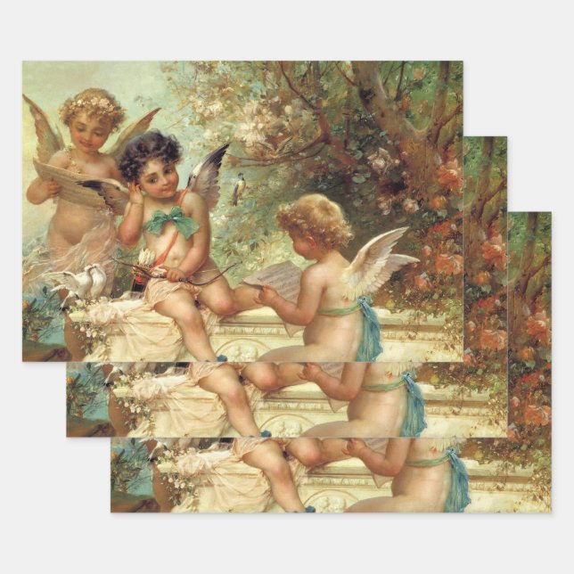 Hoja De Papel De Regalo Ángeles músicos por Hans Zatzka, Bella Artes victo (Set)