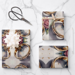 Hoja De Papel De Regalo Anillos bodas