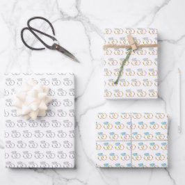 Hoja De Papel De Regalo Anillos de Bodas de diamantes