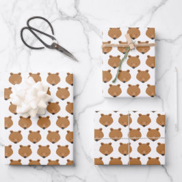 Hoja De Papel De Regalo Animal Cute Bear