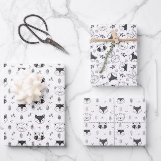 Hoja De Papel De Regalo Animal Cute Illustration