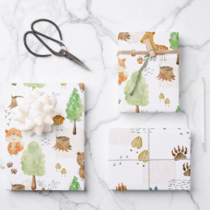 Hoja De Papel De Regalo Animales Cute Woodland