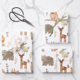 Hoja De Papel De Regalo Animales Cute Woodland