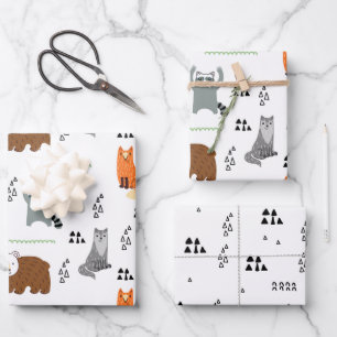 Hoja De Papel De Regalo Animales Cute Woodland