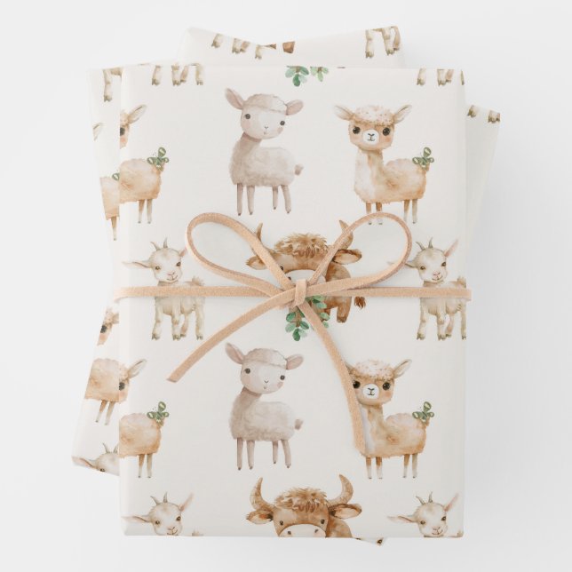 Hoja De Papel De Regalo Animales de cría de bebés (In situ)