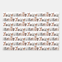 Hoja De Papel De Regalo Animales de la jungla salvaje | Fiesta de cumpleañ