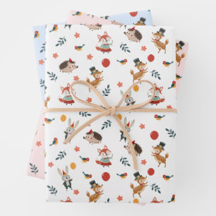 Hoja De Papel De Regalo Animales festivos