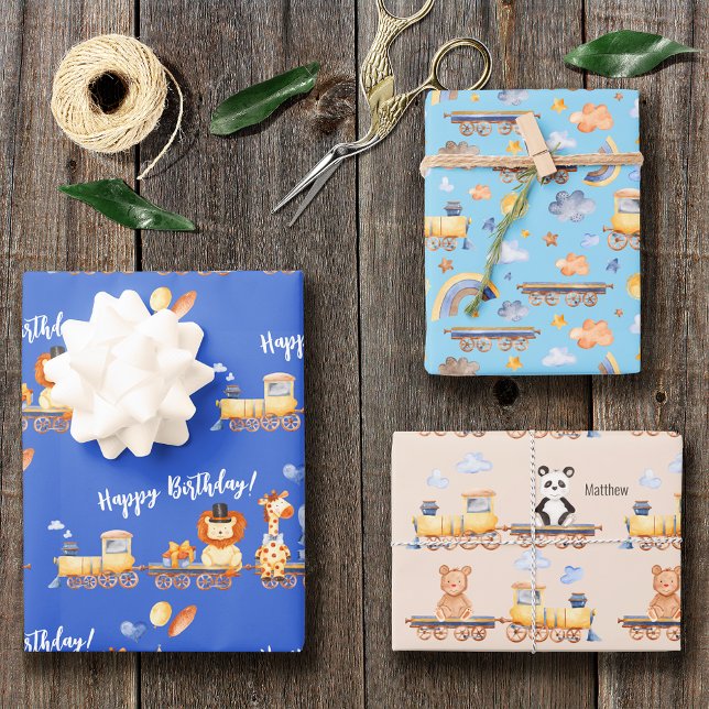 Hoja De Papel De Regalo Animales fiestas en la jungla infantil Feliz cumpl (Subido por el creador)