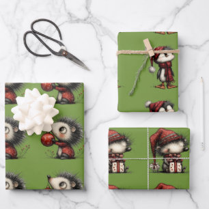 Hoja De Papel De Regalo animales navideños caprichosos