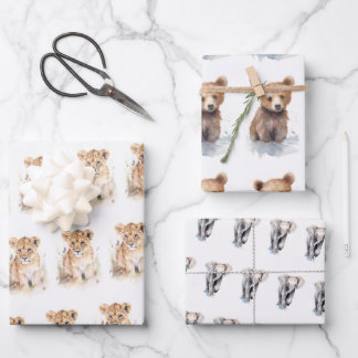 Hoja De Papel De Regalo Animales para bebés