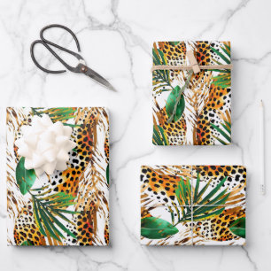 Hoja De Papel De Regalo Animales Safari con dibujos de la imagen de la car