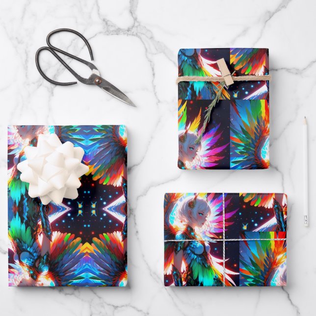 Hoja De Papel De Regalo Anime chica Rōnin diseño Griffin (Anverso)