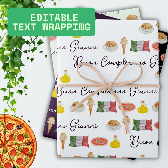 Hoja De Papel De Regalo Aniversario feliz italiano, regalo de Buon Complea (Subido por el creador)