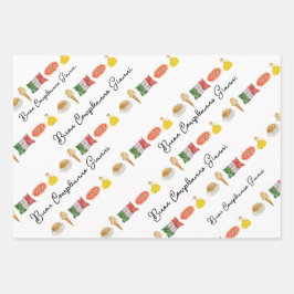 Hoja De Papel De Regalo Aniversario feliz italiano, regalo de Buon Complea