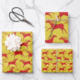 Hoja De Papel De Regalo Año Nuevo Chino del Caballo