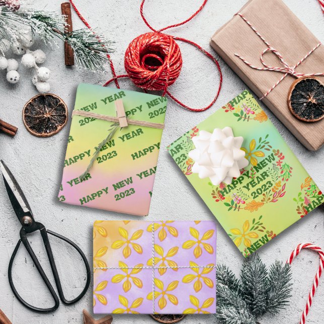 HOJA DE PAPEL DE REGALO AÑO NUEVO FELIZ PERSONALIZADO 20XX (Subido por el creador)