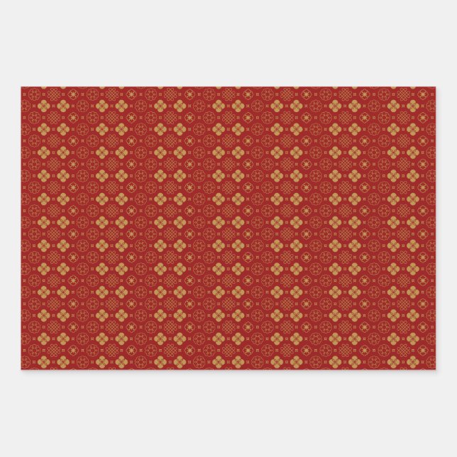Hoja De Papel De Regalo Año nuevo lunar chino Oro dorado Zodiac (Anverso)