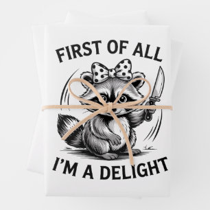 Hoja De Papel De Regalo Ante Todo Soy Un Delicioso Mapache Divertido Regal