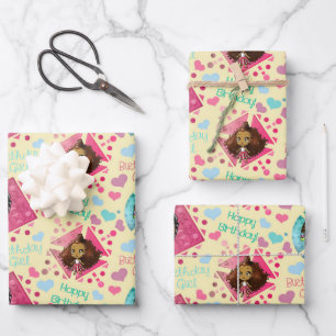 Hoja De Papel De Regalo Antecedentes amarillos de los Chicas afroamericano