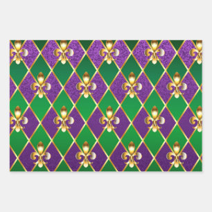 Hoja De Papel De Regalo Antecedentes de joyas Mardi Gras