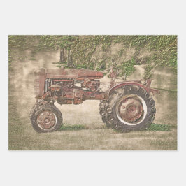 Hoja De Papel De Regalo Antiguo antiguo Rústico Vintage