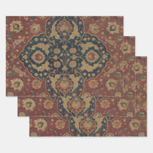 Hoja De Papel De Regalo Antiguo patrón rojo persa