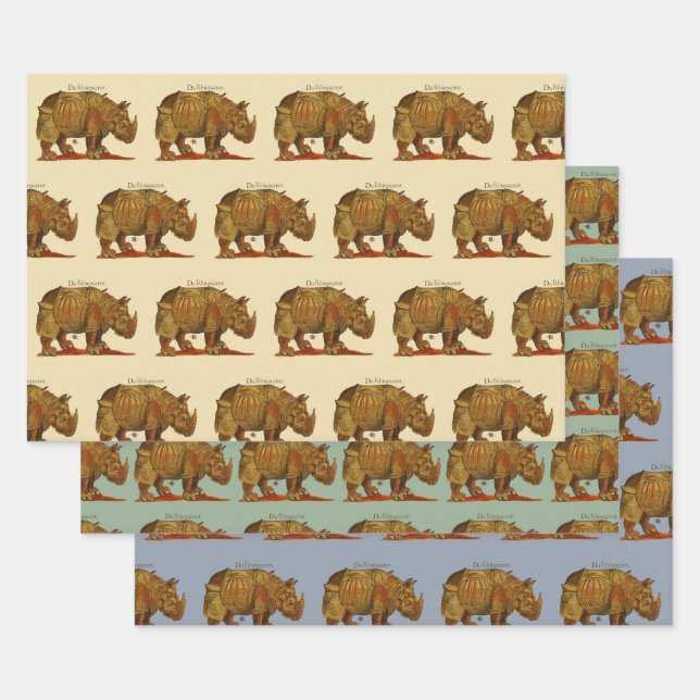 Hoja De Papel De Regalo Antigüo rinoceronte durer (Set)