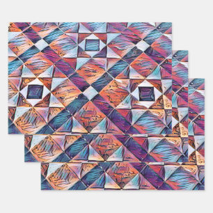 HOJA DE PAPEL DE REGALO ANTIGUO SUELO DE BALDOSAS DE INGLATERRA