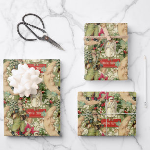 Hoja De Papel De Regalo Antiguos Navidades de moda 