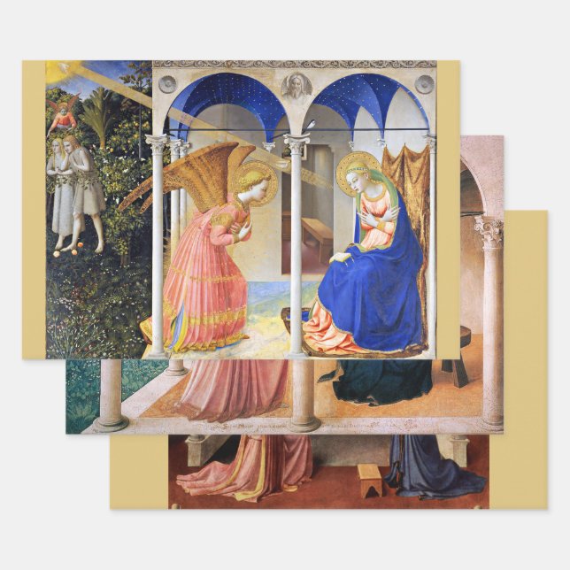 Hoja De Papel De Regalo ANUNCIACIÓN de Navidades de FRA ANGELICO (Set)