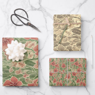 Hoja De Papel De Regalo Ánurios flores patrón de ephemera vintage