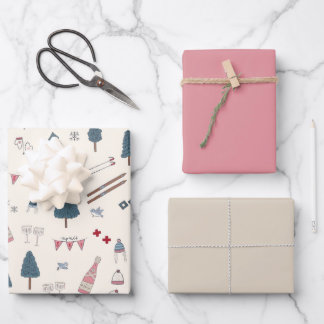 Hoja De Papel De Regalo Apres Ski Lover Winter Champagne rosa