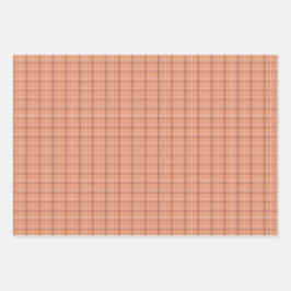 Hoja De Papel De Regalo Apricot White Plaid Classic Pattern