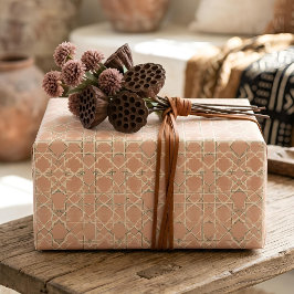 Hoja De Papel De Regalo Arabesco Terroso | Conjunto de Terracota y Salvia