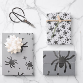 Hoja De Papel De Regalo Araña Espeluznante Feliz Halloween