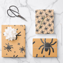 Hoja De Papel De Regalo Araña espeluznante Feliz Halloween