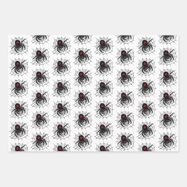 Hoja De Papel De Regalo Araña negra en la web