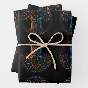 Hoja De Papel De Regalo Árbol de la vida en color de mosaico de vidrio con