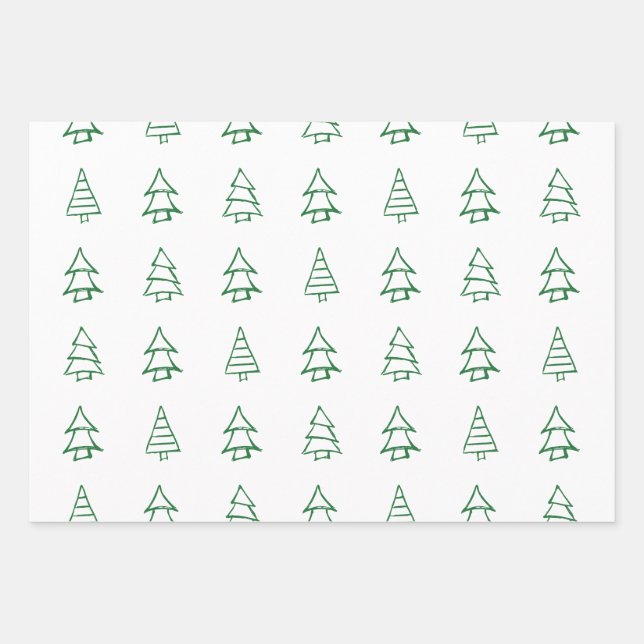 Hoja De Papel De Regalo Árbol de Navidad (Anverso)