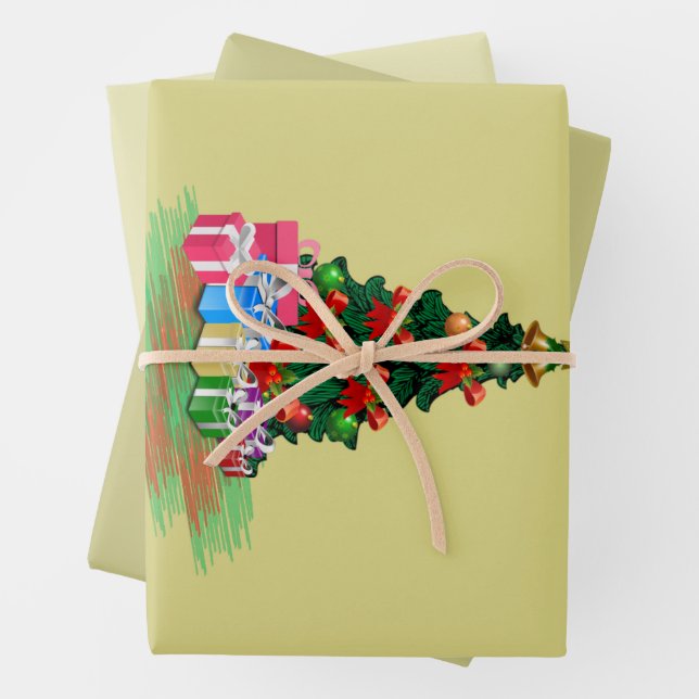 Hoja De Papel De Regalo Árbol de Navidad (In situ)