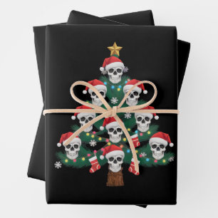 Hoja De Papel De Regalo Árbol de Navidad Calavera Pijama Esqueleto Genial 
