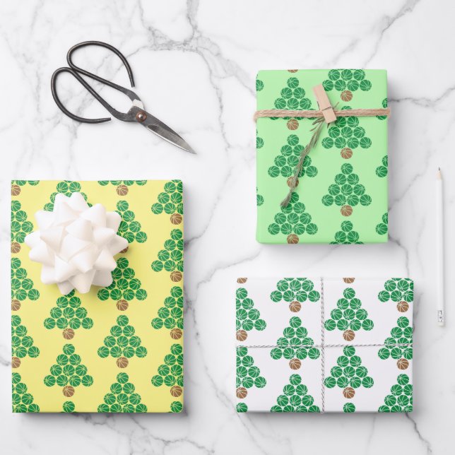 Hoja De Papel De Regalo Árbol de Navidad de Baloncesto (Anverso)